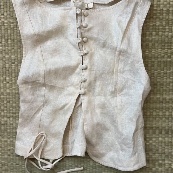 Celeste Linen Top Cream - Picture 3 of 5